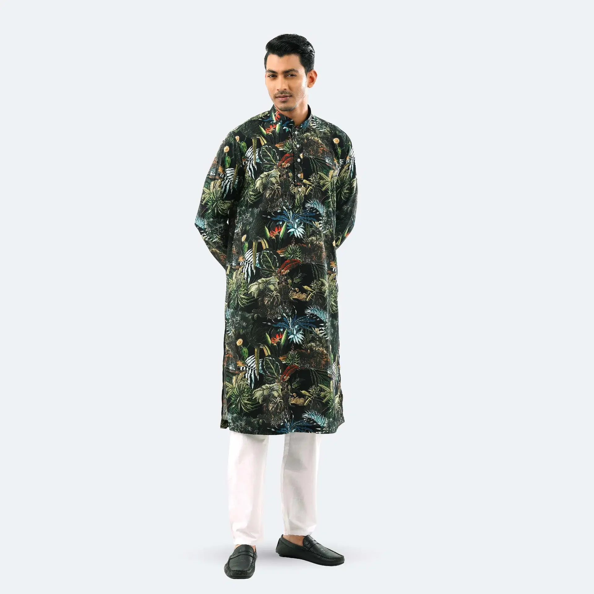 Men’s Printed Lightweight Viscose Panjabi - 3