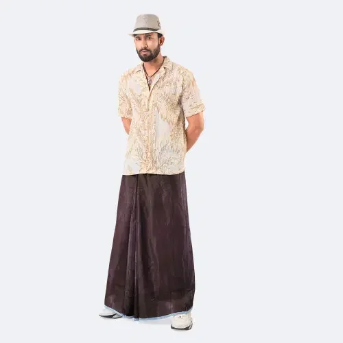 Mocha Brown Relax Lungi - Ashapurno  - 2