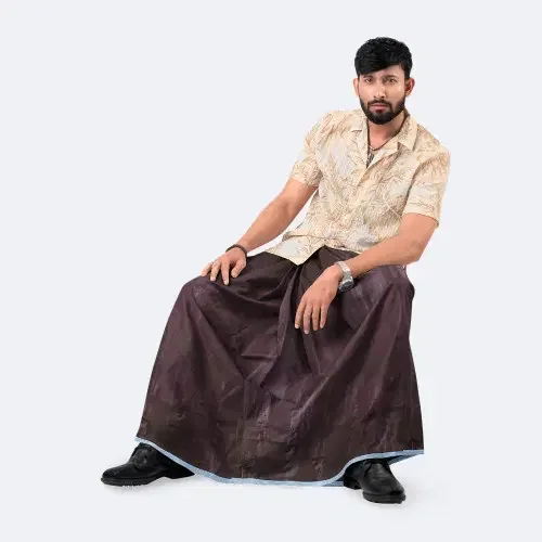 Mocha Brown Relax Lungi - Ashapurno  - 1
