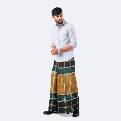 Black Amber Check Lungi - Uccha Bilash  - 2
