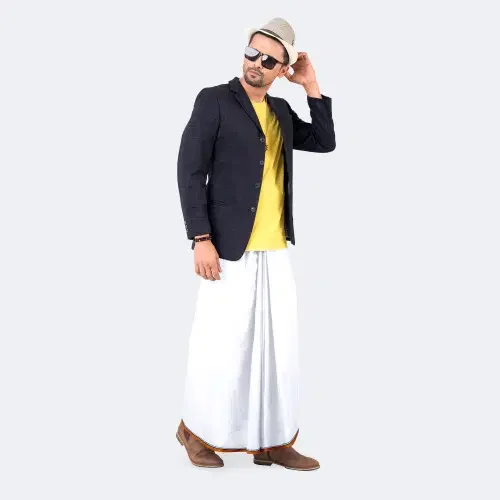 Stylish White Lungi - Saz Bilash  - 2