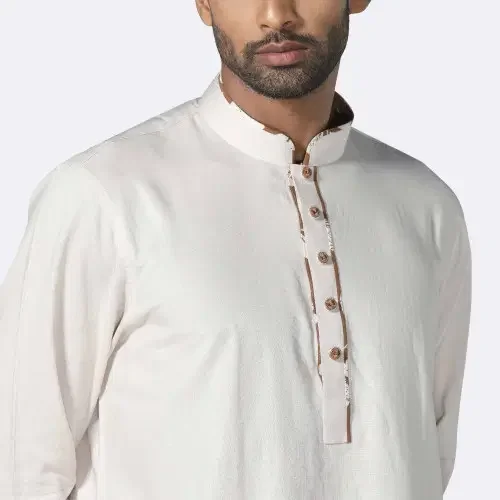 Men’s Light Pink Classic Panjabi (Garnet) - 2